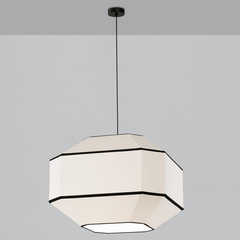 ACB Bauhaus Colgante 3917/60 Blanco/Negro, Kit Negro Text., LED E27 15W, CL.I C3917681BN