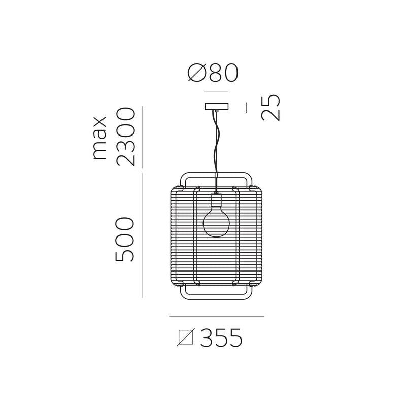 ACB Corda Colgante 3901/35 Negro Texturado/Alga, LED E27 15W, CL.I C39013NAL