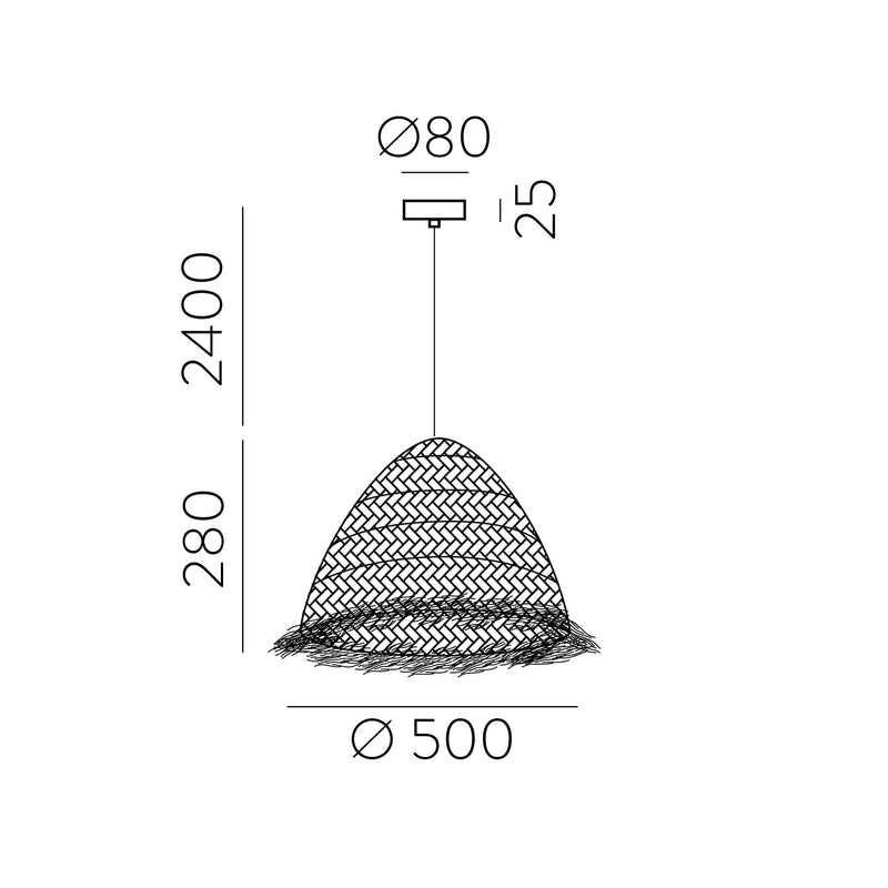 ACB Samira Colgante 3932/50 Rafia Natural, LED E27 15W, CL.I C393250NA