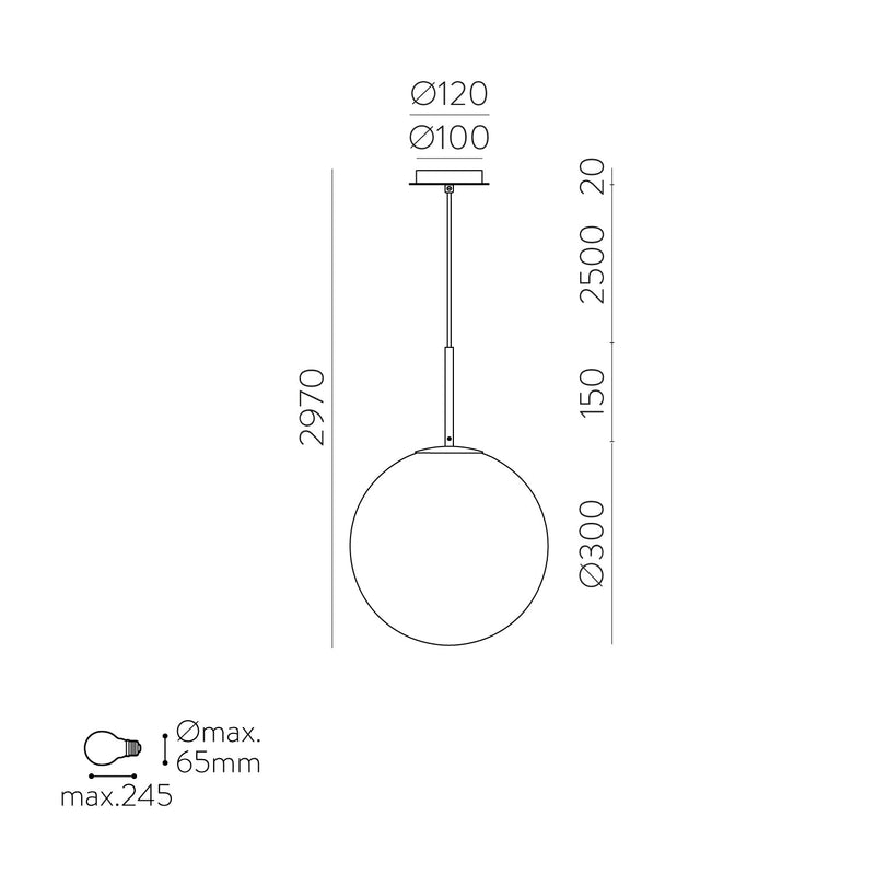 ACB Parma Colgante 3946/30 Oro Viejo Mate/Opal, LED E27 15W, CL.II IP44 C3946180O