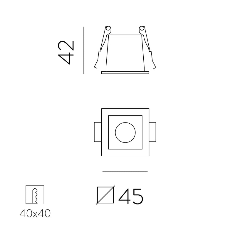 ACB Invisible Empotrable 3980/45 Blanco Texturado, LED 3W 3000K 170lm, CRI90 CL.II, LED integrado E3980300B