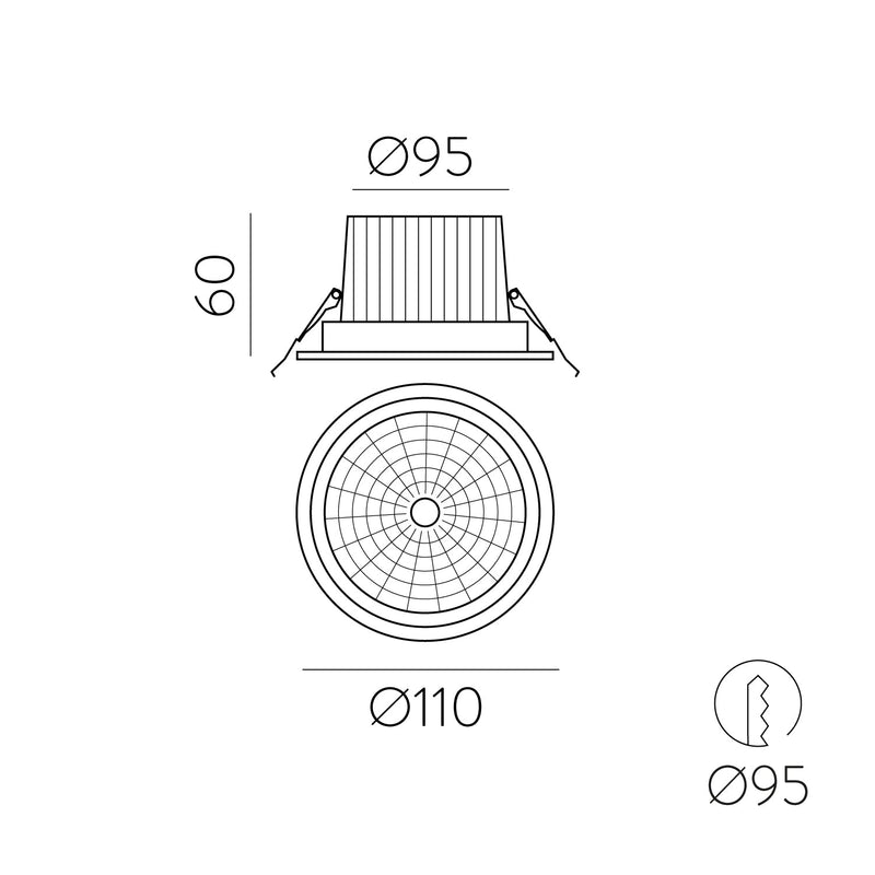 ACB Safe Empotrable 3985/11 Blanco texturado, LED COB 13W 3000K 1360lm, CRI90 CL.II IP65, LED integrado E3985100B