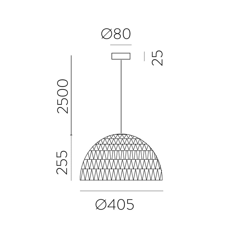 ACB Evens Colgante 3930/40 Ratán Natural, Kit Blan. Text., LED E27 15W, CL.I C3930081NA