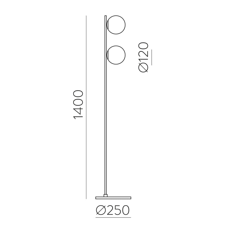 ACB Doris Lámpara de pie 3820 Oro Viejo/Opal, LED G9 2x7W, CL.II H3820180O