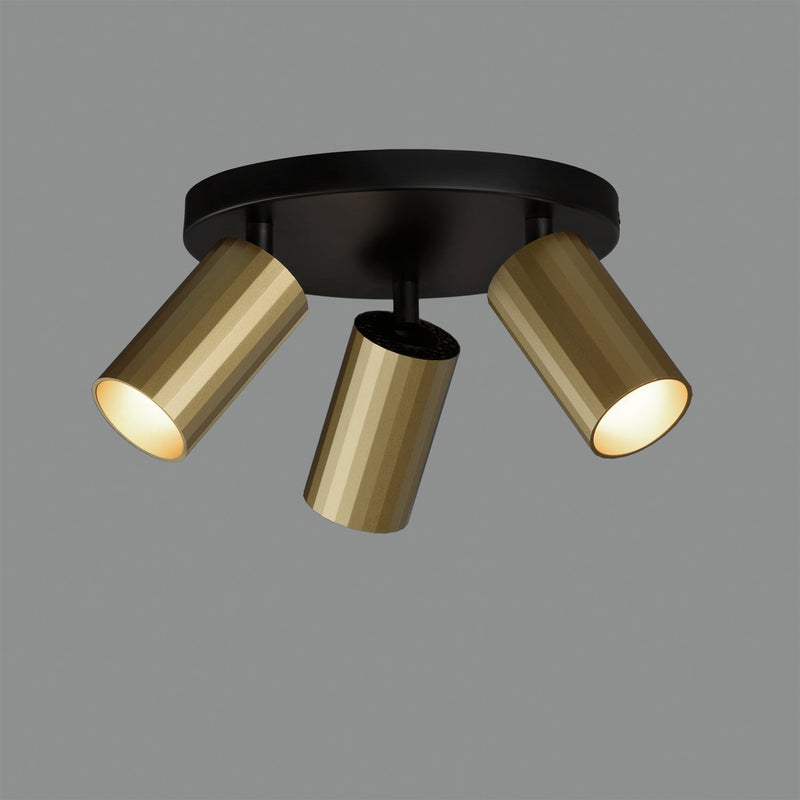 ACB Modrian Plafón 3951/P3 Negro/Oro Técnico, LED GU10 3x8W, CL.I, Orientable P3951280O