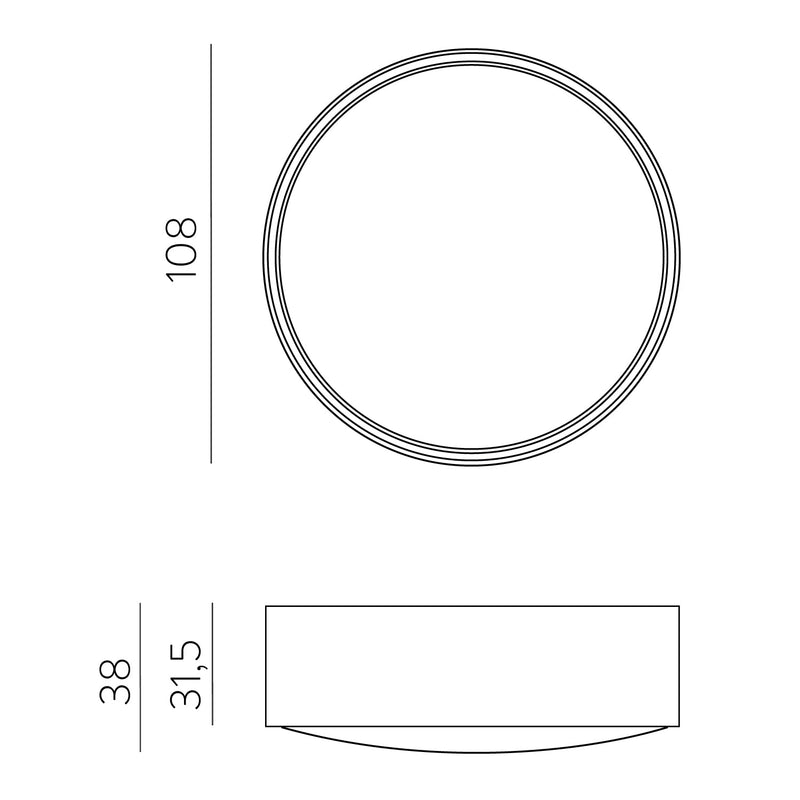 ACB Ania Plafón 2060 Antracita Texturado, LED 6W 3000K 495lm, CRI80 CL.I IP65 P2060000GR