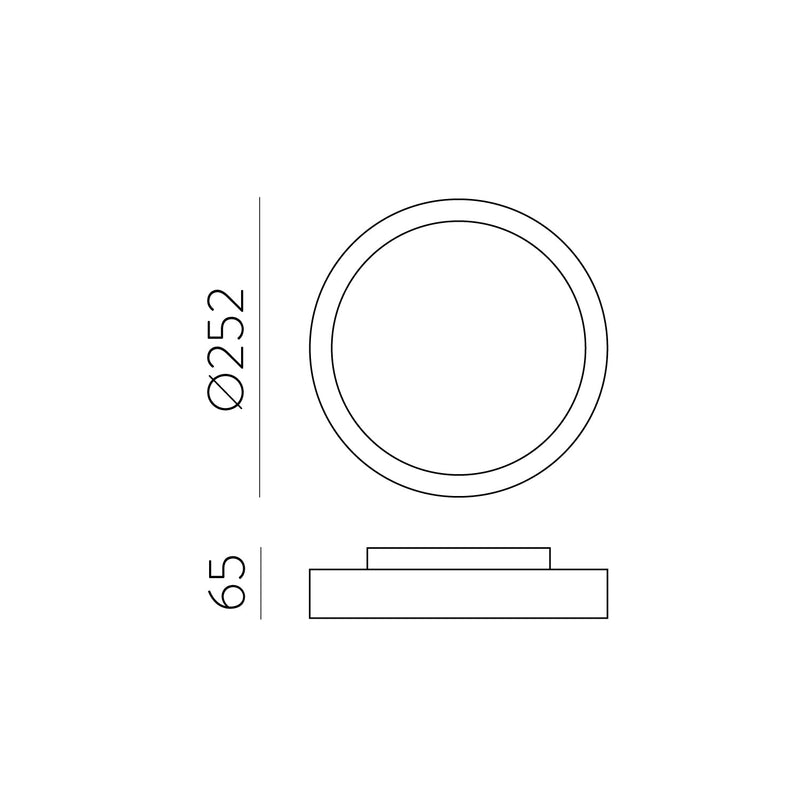 ACB Kuma Plafón 2082/25 Antracita Texturado, LED 14W 3000K 1060lm, CRI90 CL.I IP65, LED integrado P2082100GR