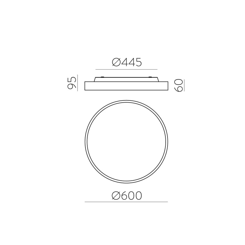 ACB Roma Plafón 3974/60 Blanco Texturado, LED 65W 6000lm + 9W 760lm, CRI90 CL.I, LED integrado, Difusor Microprismatico, Kelvin 2700K-3000K Slide Switch P3974170B