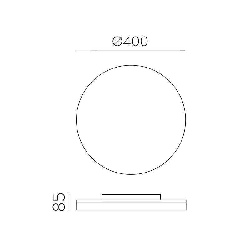 ACB Angus Plafón 3979/40 Blanco Texturado/Opal, LED 34W 3290lm, CRI90 CL.I, LED integrado, Kelvin 2700K-3000K Slide Switch P3979070B