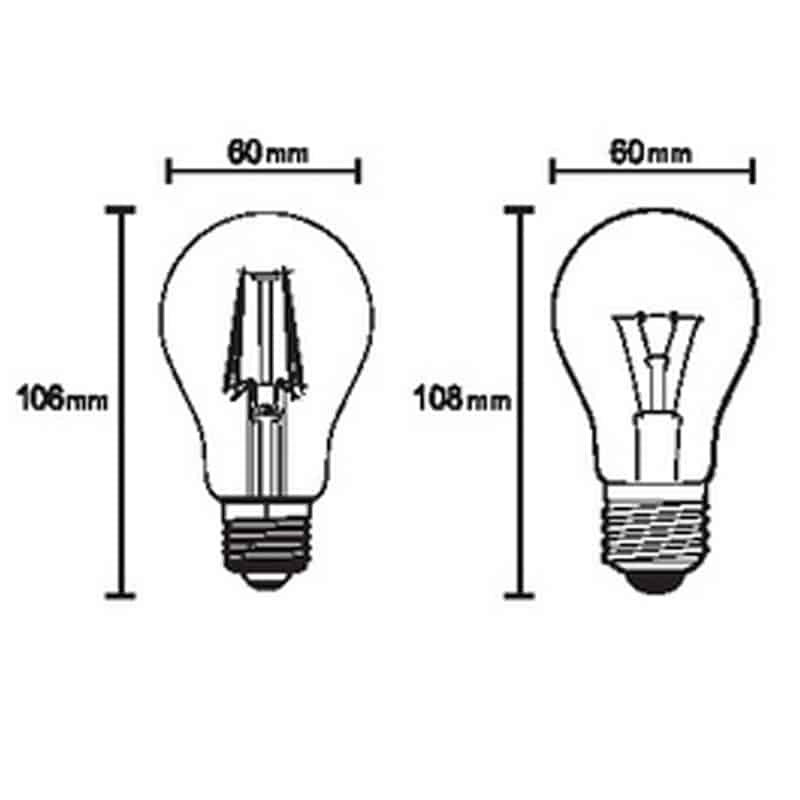 Mantra Bombillas E27 LED E27 7W 2700K 806lm transparente R09131