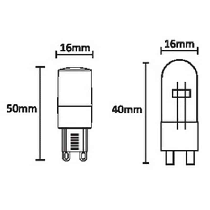 Mantra Bombillas G9 LED G9 4W 2700K 360lm blanco R09202