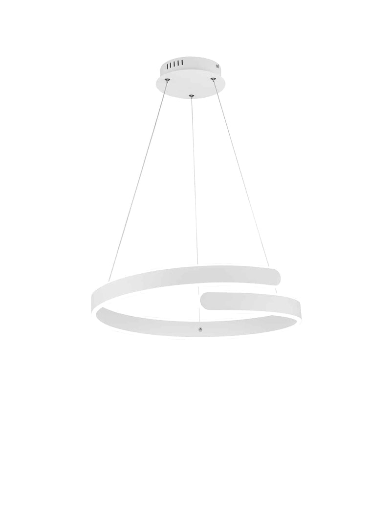 Trio Parma Lámpara colgante LED de metal estera blanca R37071131