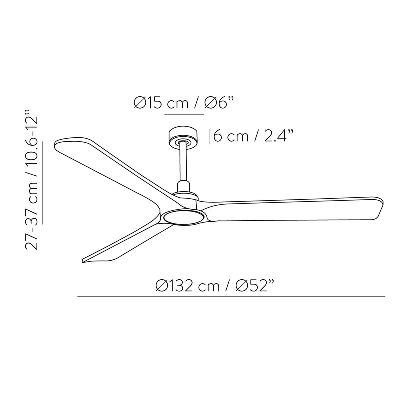 ACB Rok Ventilador de techo 2518/52 Blanco, MOTOR DC 32W, CL.I, Mando a distancia V2518040B