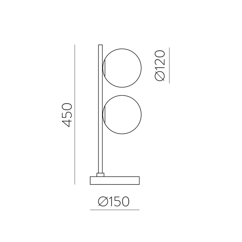 ACB Doris Sobremesa 3820 Oro Viejo/Opal, LED G9 2x7W, CL.II S3820180O