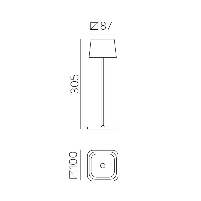 ACB Stroll Sobremesa 8218 Negro Mate, LED 3W 180lm, CRI90 CL.III IP65, Interruptor táctil, Batería integrada, Regulable intensidad, LED integrado, Regulador Kelvin step 2700-3200-4000, Cargador incluido S8218030N