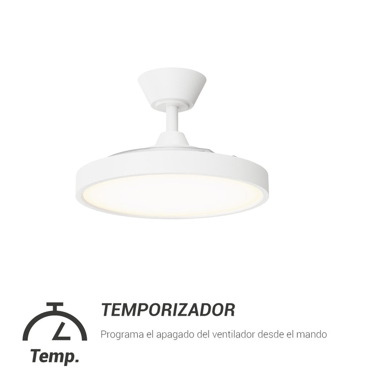 Sulion BOMBAY ESTILO S Ventilador de techo con luz blanco palas retráctiles 2199344