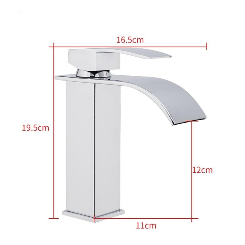 Val - Deck Mounted Waterfall Spout Chrome Bathroom Faucet