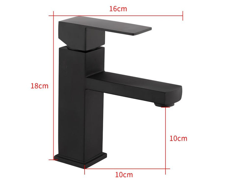 Delmer - Black Stainless Steel Square Bathroom Faucet