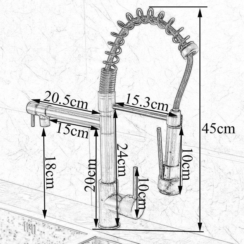 Carylon - LED Kitchen Spring Deck Mounted Faucet