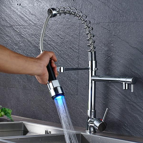 Carylon - LED Kitchen Spring Deck Mounted Faucet