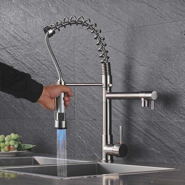 Carylon - LED Kitchen Spring Deck Mounted Faucet