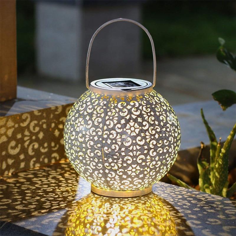 Bode - Round Solar Hanging Shadow Cast Lantern