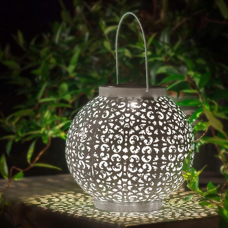 Bode - Round Solar Hanging Shadow Cast Lantern