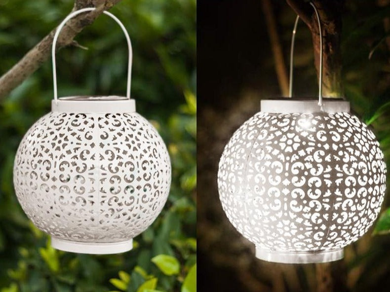 Bode - Round Solar Hanging Shadow Cast Lantern