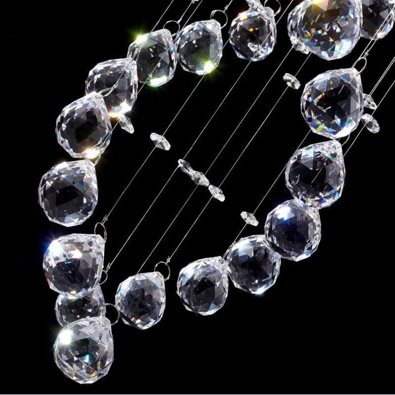 Modern LED Double Spiral Crystal Chandelier