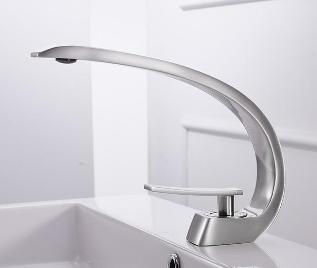 Modern Crane Design Single Handle Basin Faucet