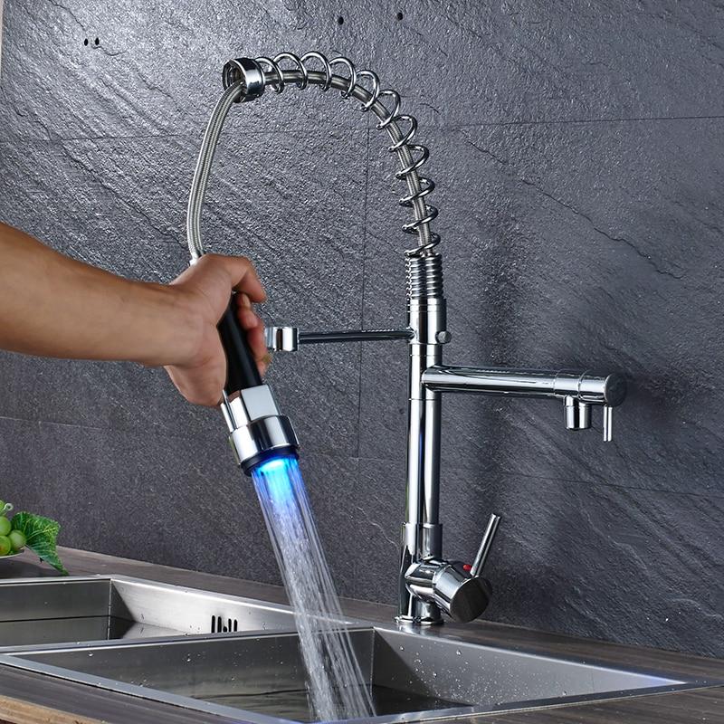 Carylon - LED Kitchen Spring Deck Mounted Faucet