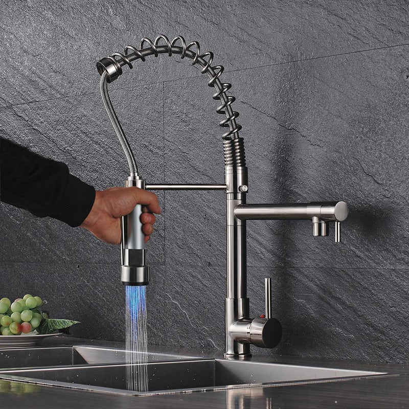 Carylon - LED Kitchen Spring Deck Mounted Faucet