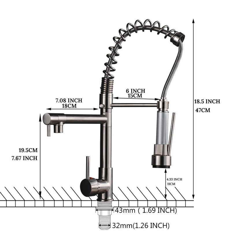 Carylon - LED Kitchen Spring Deck Mounted Faucet