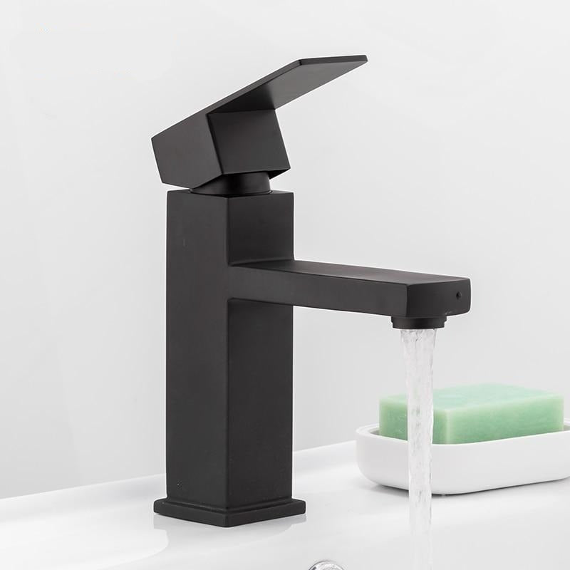 Delmer - Black Stainless Steel Square Bathroom Faucet