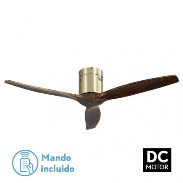 Fabrilamp Aguilón Ventilador Dc Aguilon Cuero 3 Aspas Roble 5 Velocidades Sin Luz Remoto Y Temporiz.132d 128290364