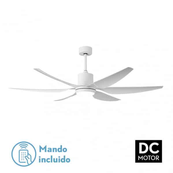 Fabrilamp Otto Ventilador Dc 24w 2950lm Blanco 6 Aspas Blancas Reg.x167d 3000-4000-6000k 2tijas C/remoto, Memoria Y Temporizador 158691601