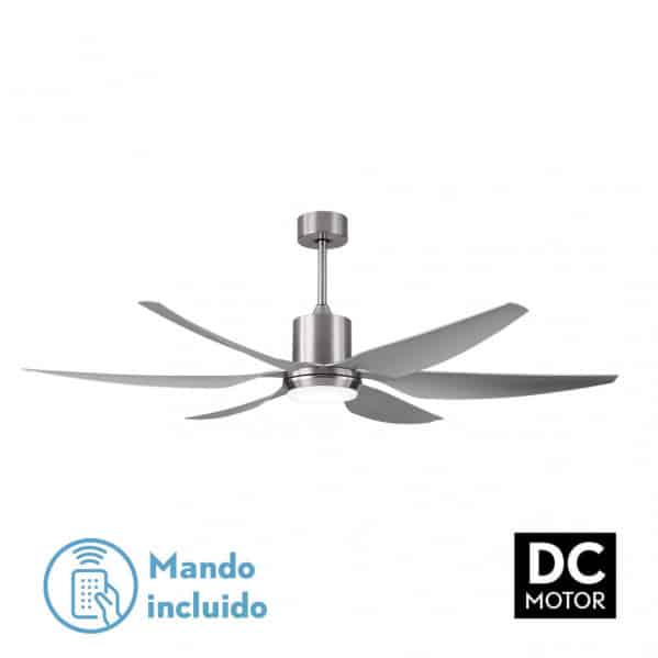 Fabrilamp Otto Ventilador Dc 24w 2950lm Niquel 6 Aspas Plata Reg.x167d 3000-4000-6000k 2tijas C/remoto, Memoria y Temporizador 158691663